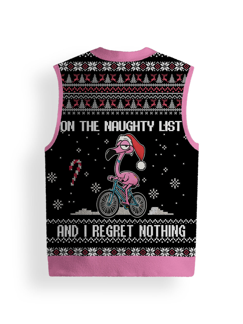 Orionride Flamingo Riding A Bicycle Sweater Vest