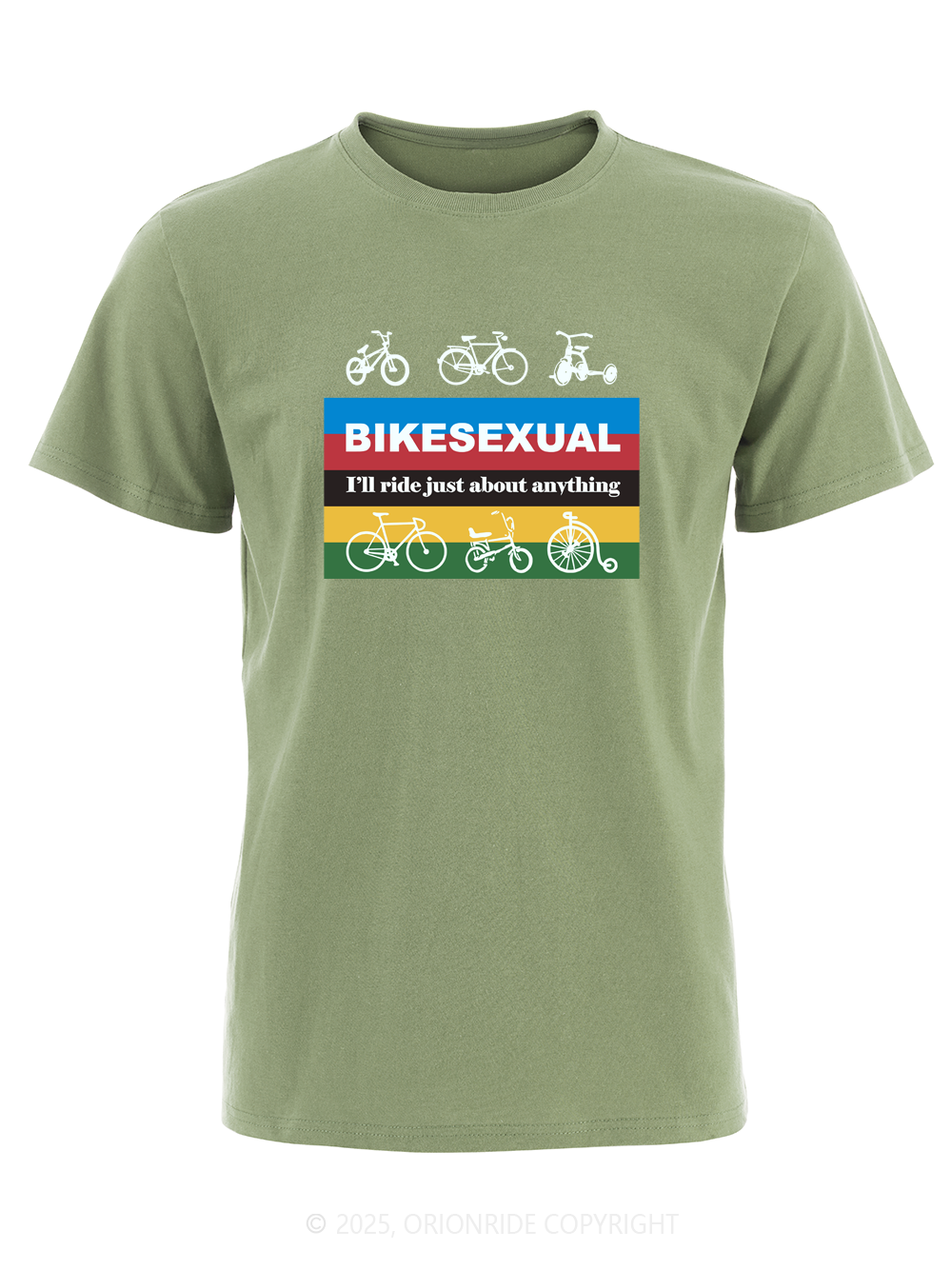 Orionride Color Strip Cycling Short Sleeves Bike T-Shirt