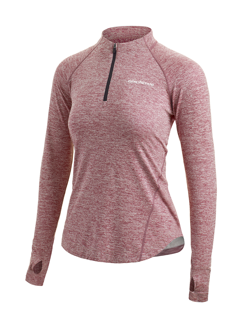 Orionride Women's Quick Dry Lightweight Quarter Zip Long Sleeve Shirt Rust Red