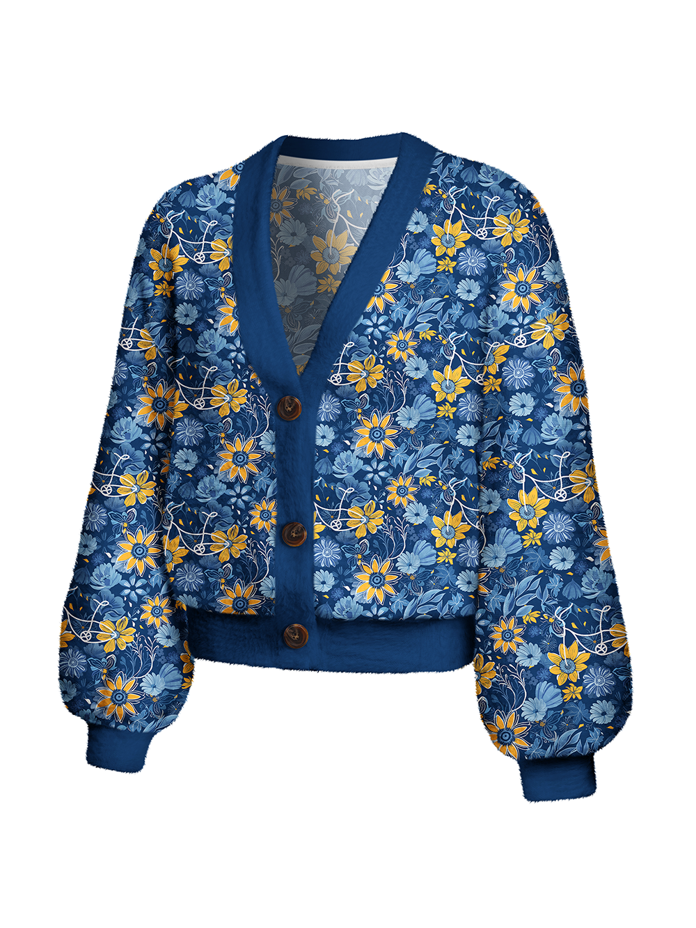 Orionride Flower Paradise Women's Fuzzy Knit Cardigan