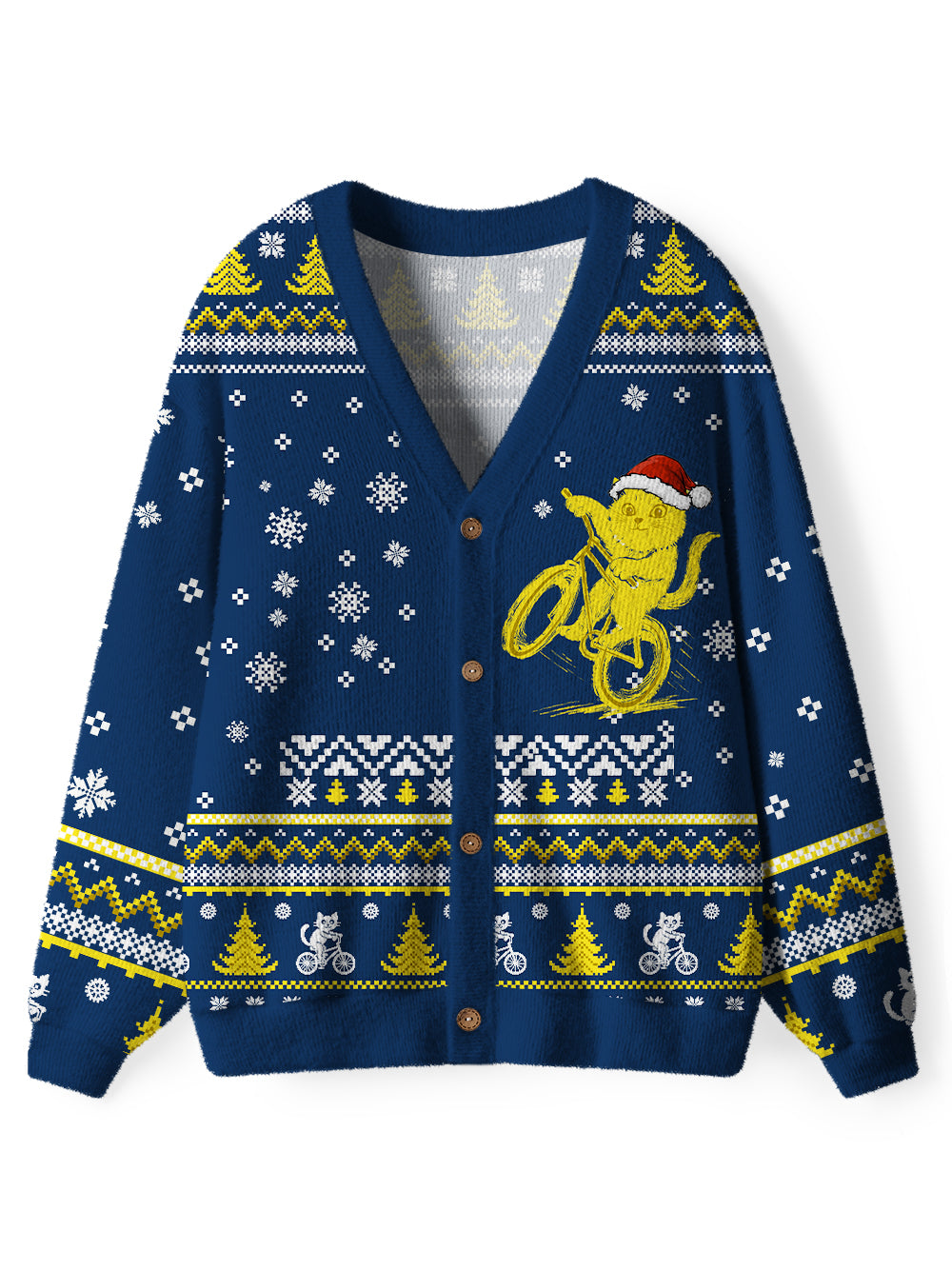 Orionride Christmas Kitten Men's Cardigan Knit Sweaters
