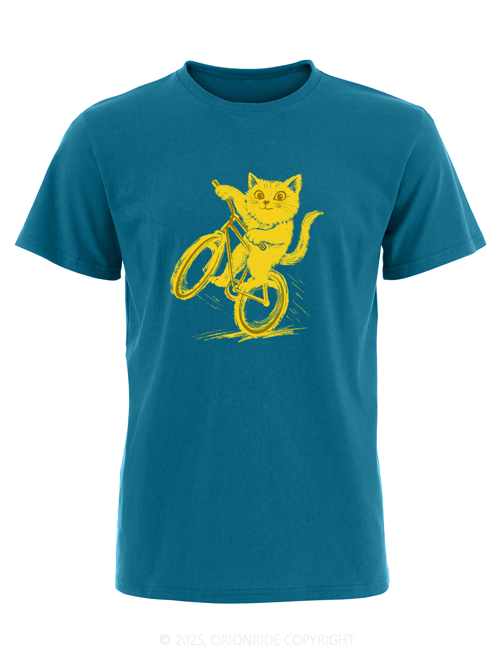 Orionride Cat Riding A Bike Short Sleeves Bike T-Shirt