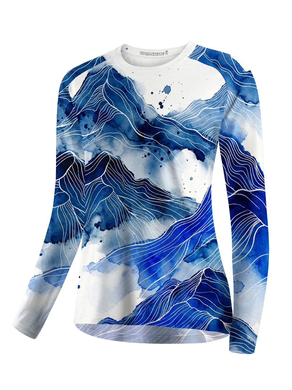 Orionride Watercolor Blue Mountains Women's Quick Dry Downhill Jersey