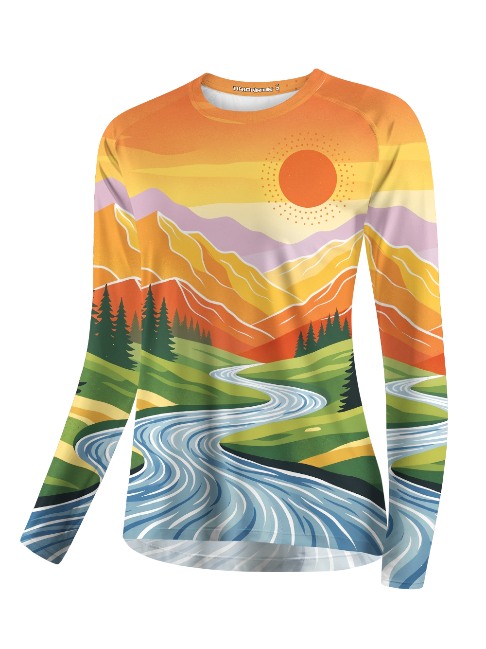Orionride Panoramic Mountain Peaks Women's Quick Dry Downhill Jersey
