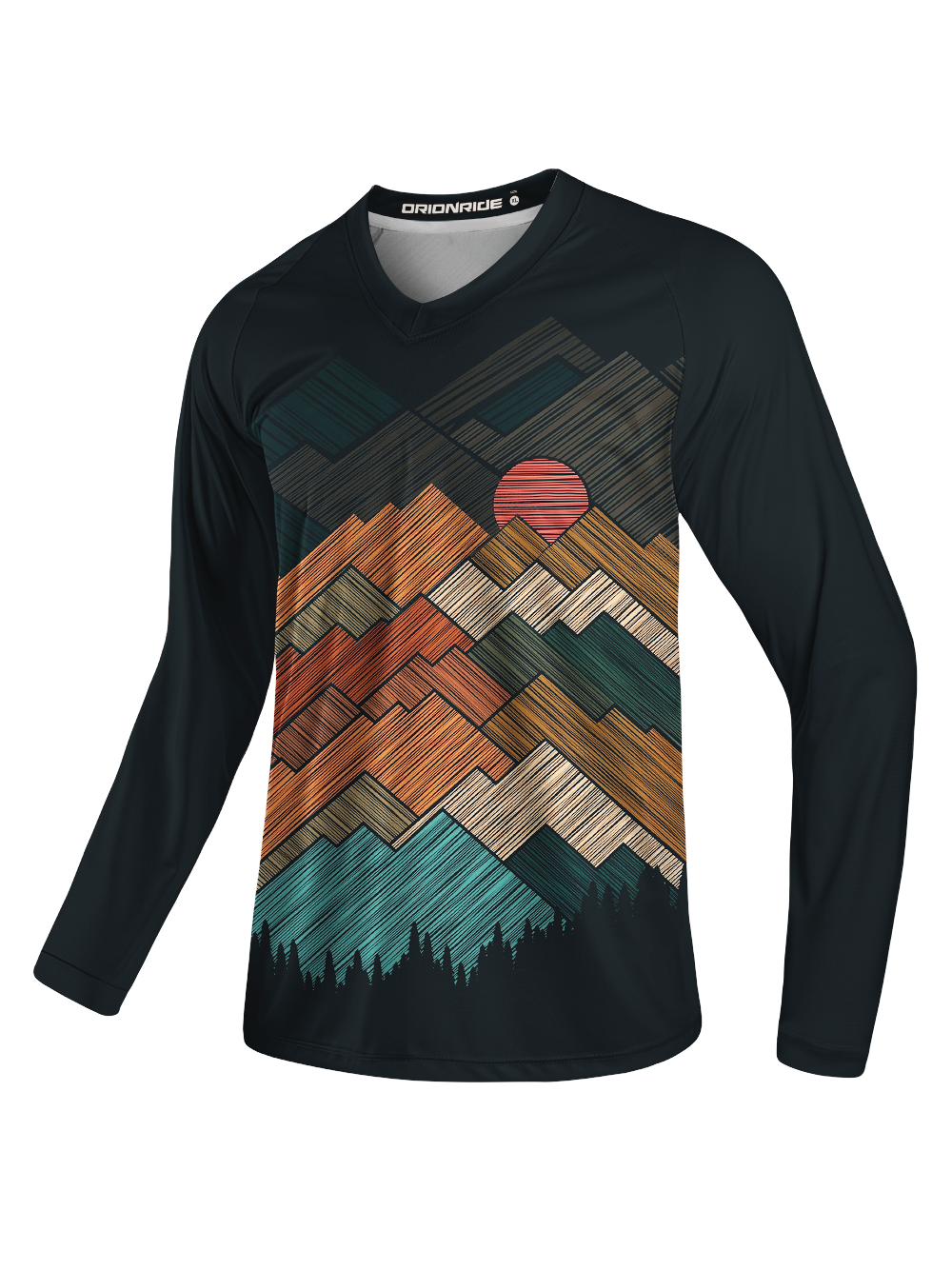 Orionride Draw Mountain Peaks Long Sleeve Downhill Jersey
