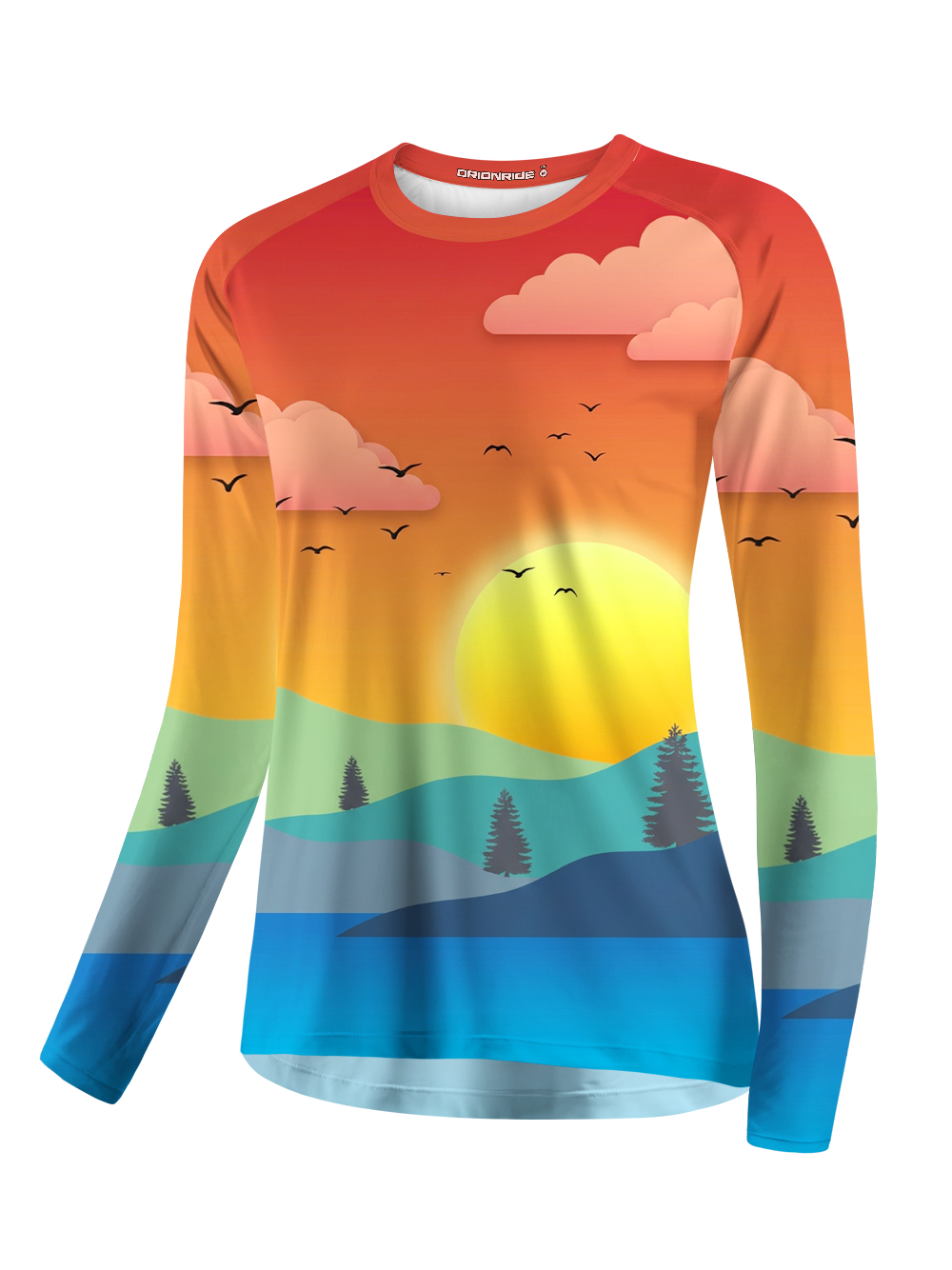 Orionride Warm Lake Sunset Women's Quick Dry Downhill Jersey