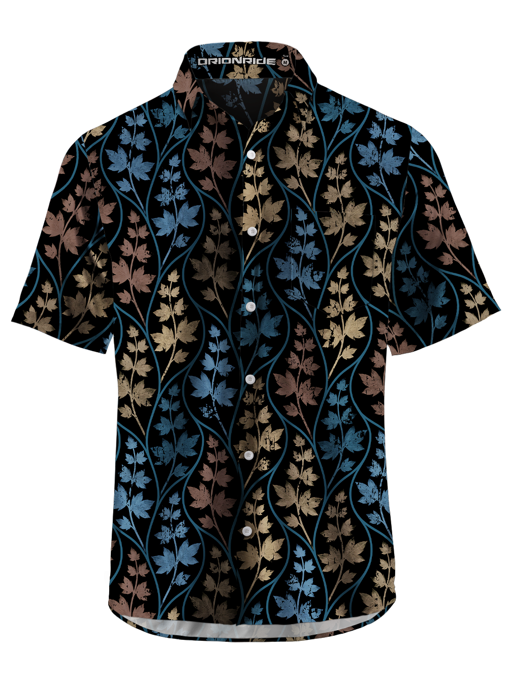 Orionride Leaf Vines Zipper Pockets Ultra Lightweight Short Sleeves Gravel Shirt