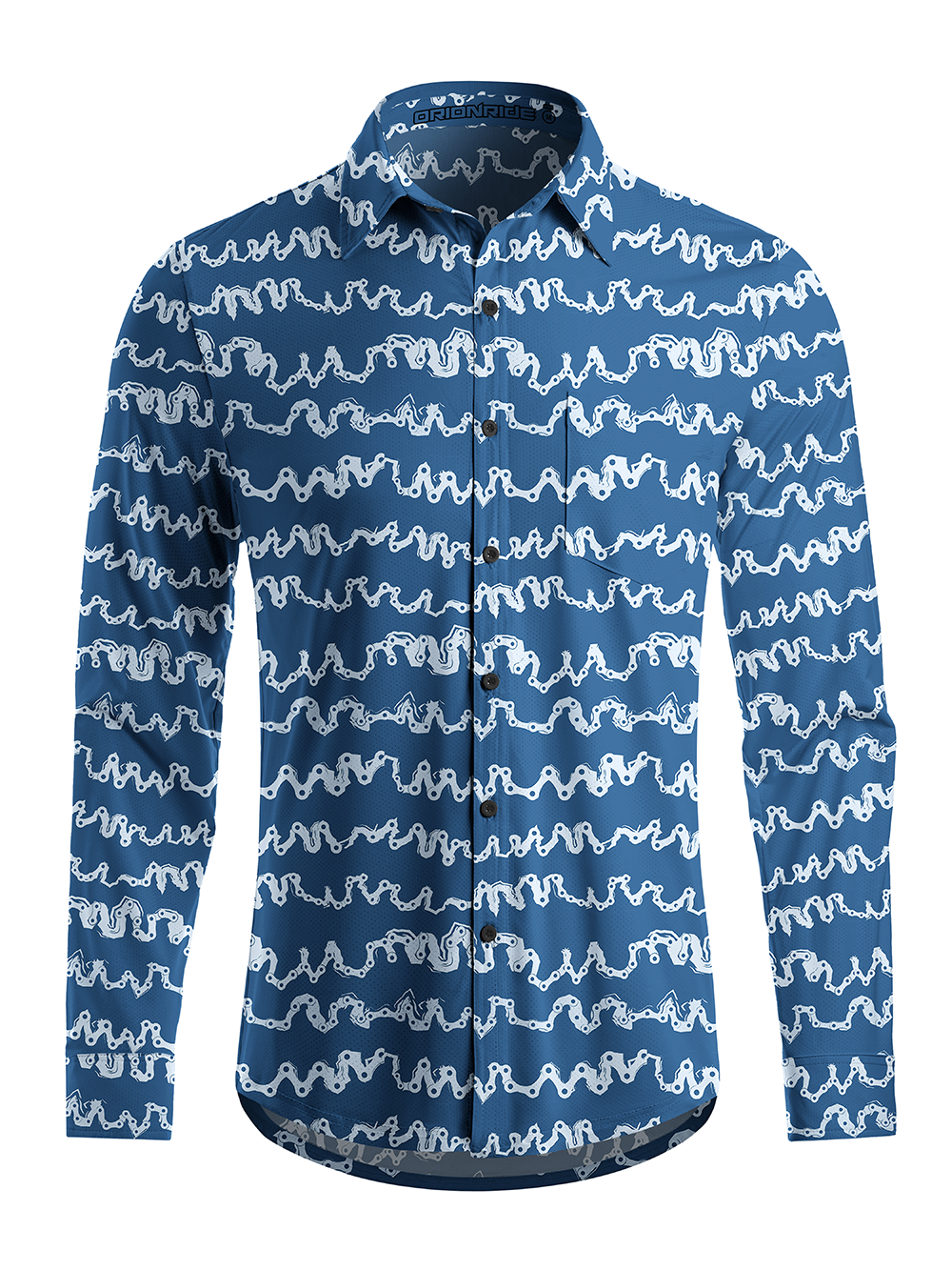 Orionride Chain Wave Men's Stretchy Breathable Long Sleeve Gravel Shirt