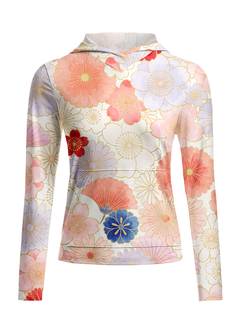 Orionride Sweet Florals Women's Long Sleeve Cycling Hoodie Shirt