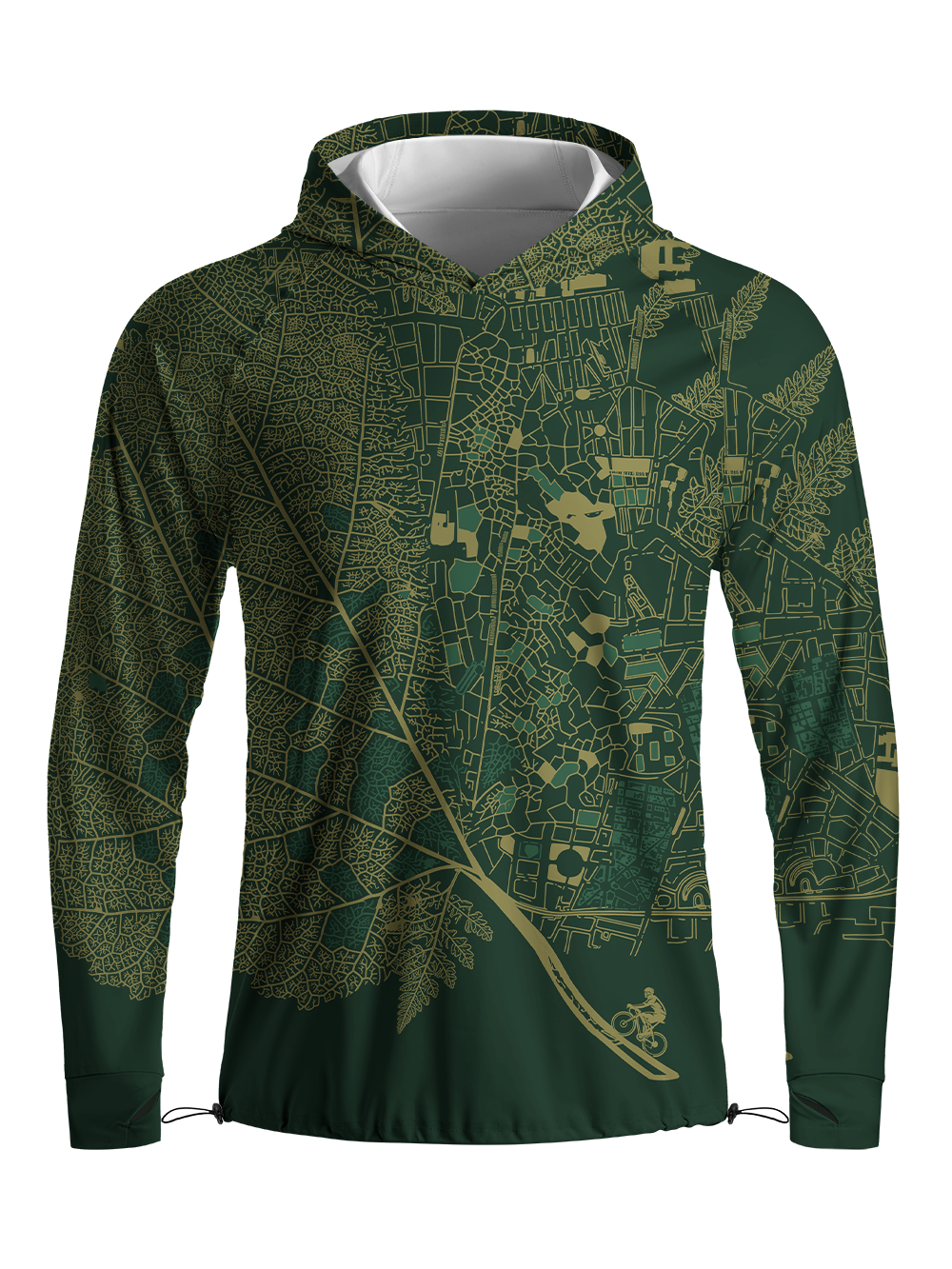 Orionride Leaf City Ride Long Sleeve Cycling Hoodie Shirt