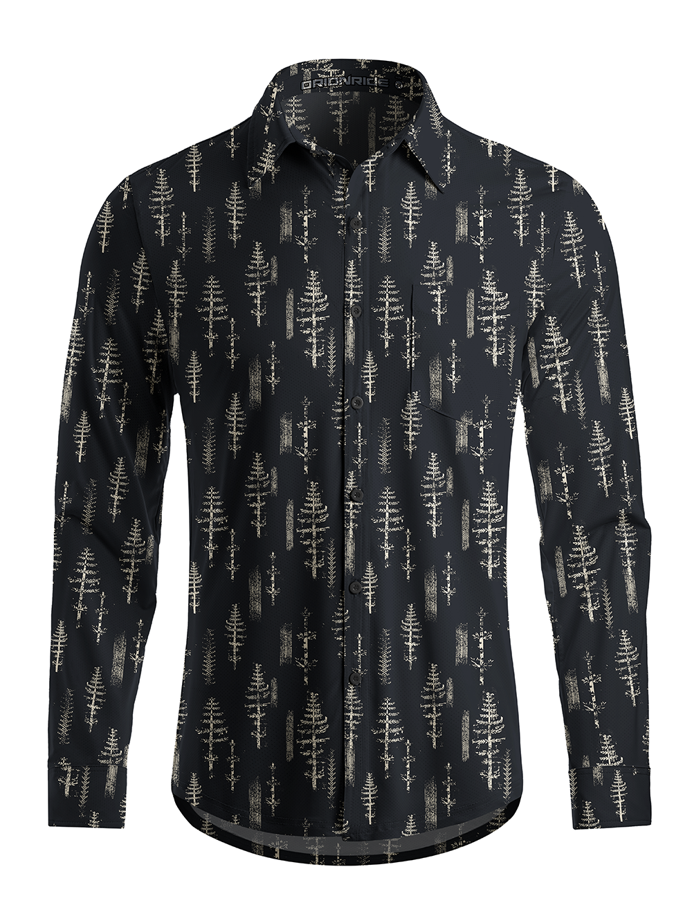 Orionride Tenacious Ferns Men's Stretchy Breathable Long Sleeve Gravel Shirt
