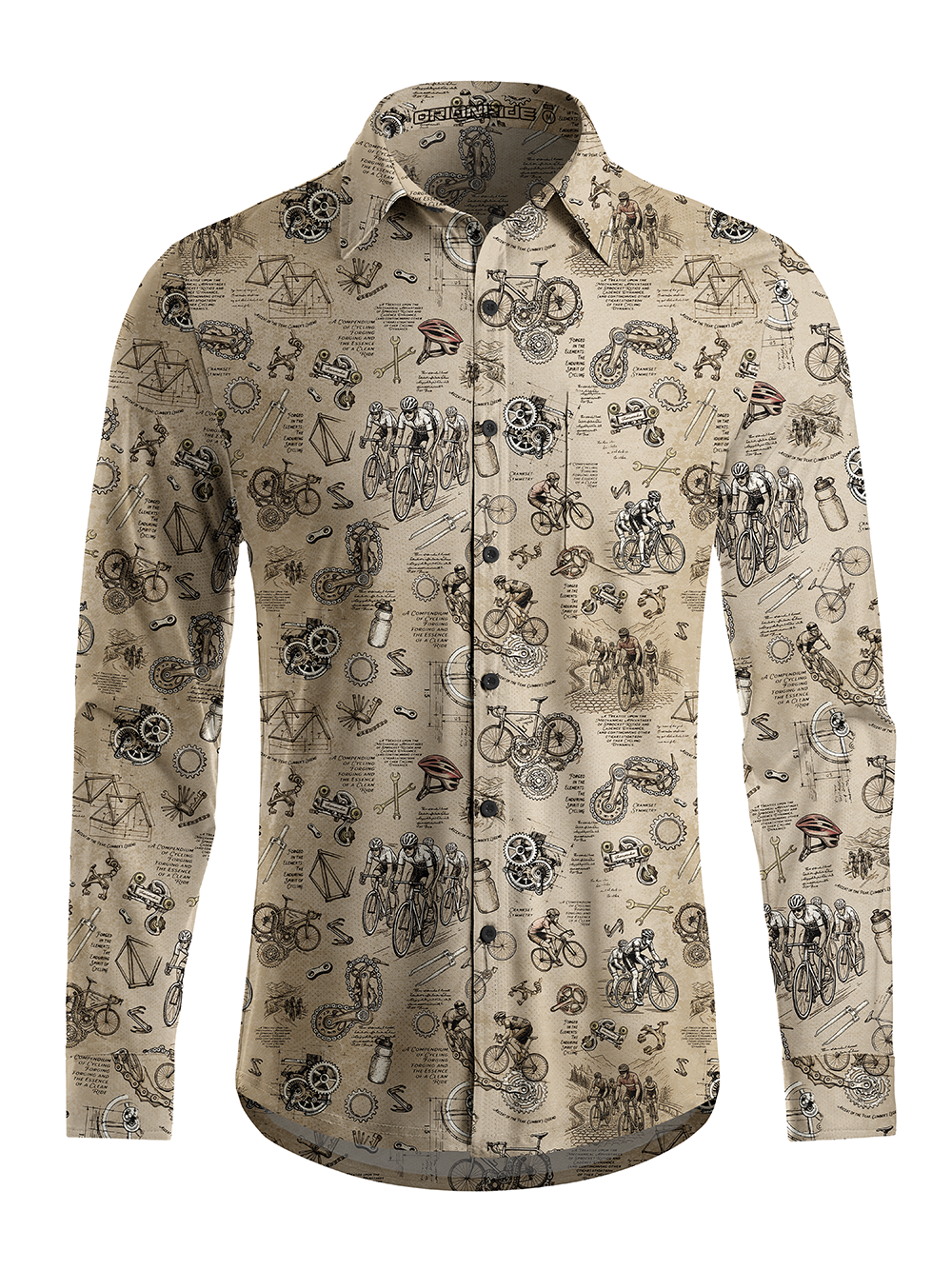 Orionride Cycling Notes Men's Stretchy Breathable Long Sleeve Gravel Shirt