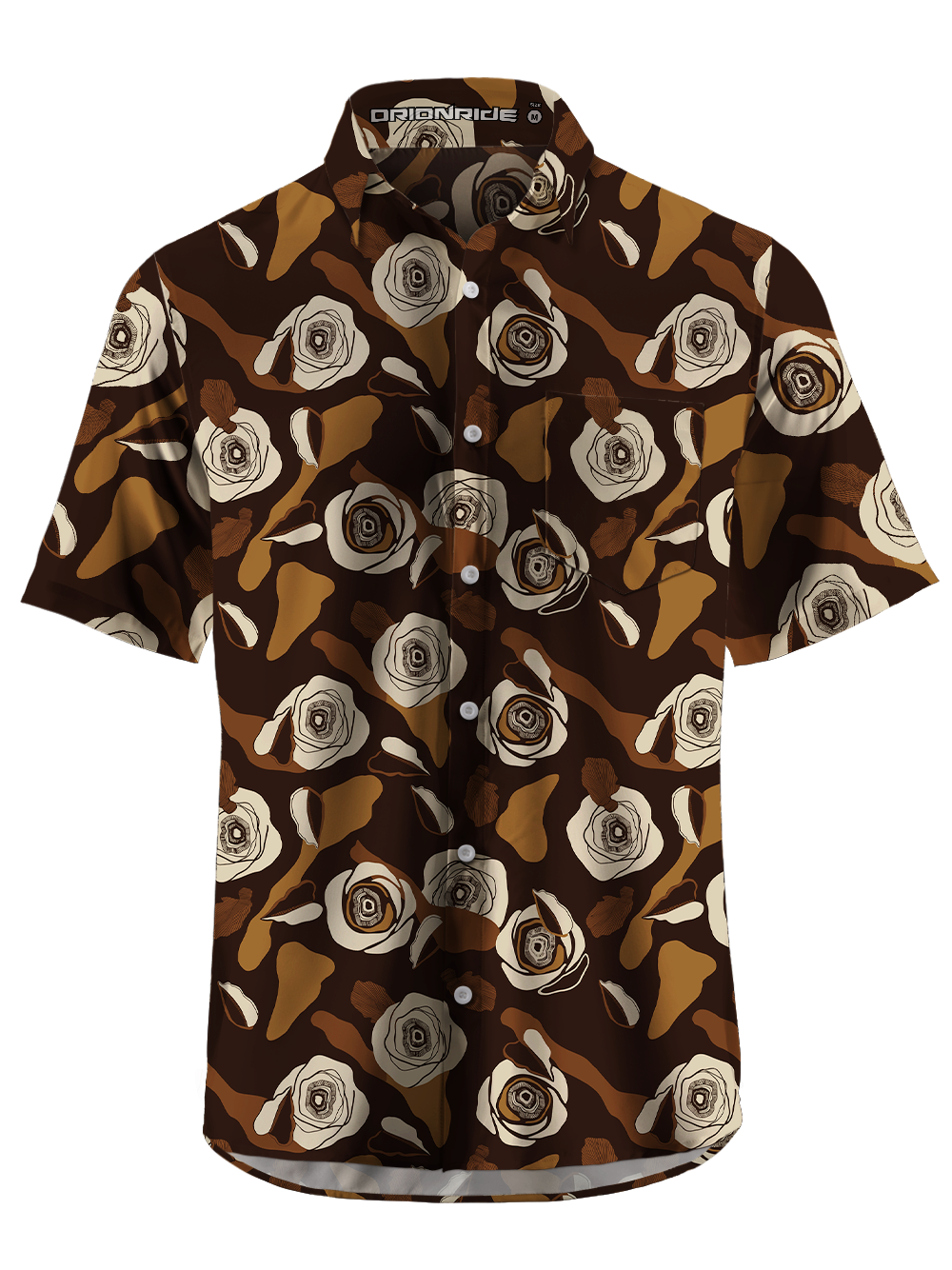 Orionride Abstract Garden Zipper Pockets Ultra Lightweight Short Sleeves Gravel Shirt