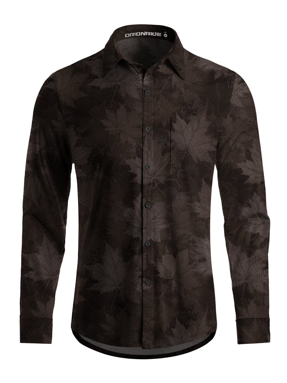 Orionride Warm Autumn Maple Men's Stretchy Breathable Long Sleeve Gravel Shirt