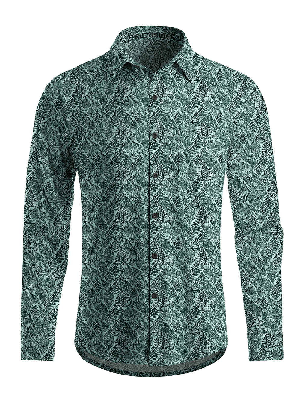 Orionride Geometric Ferns Men's Stretchy Breathable Long Sleeve Gravel Shirt