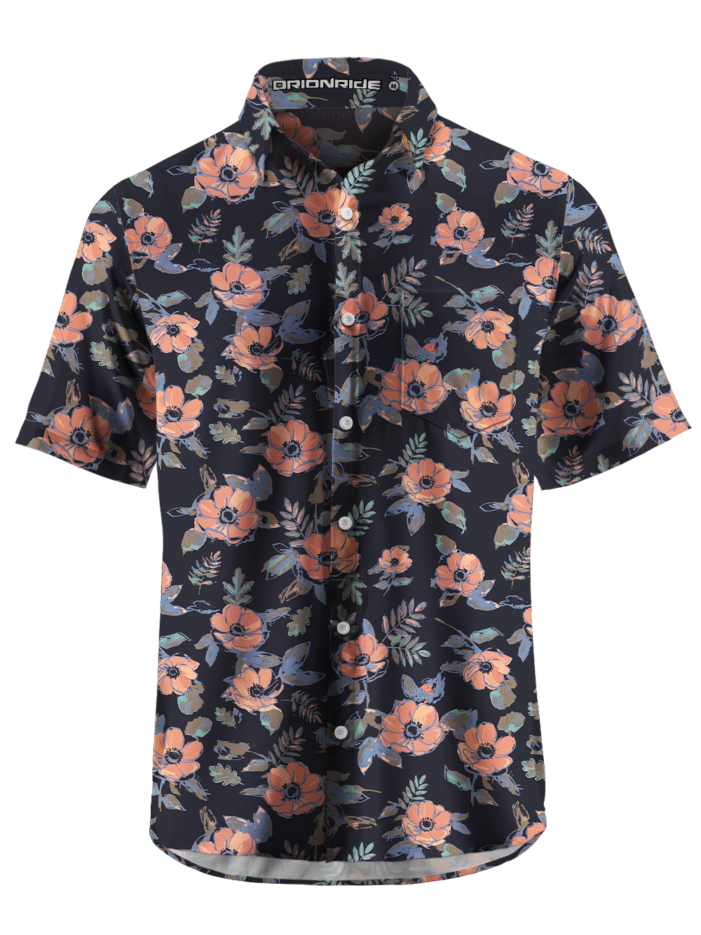 Orionride Dark Anemone Zipper Pockets Ultra Lightweight Short Sleeves Gravel Shirt