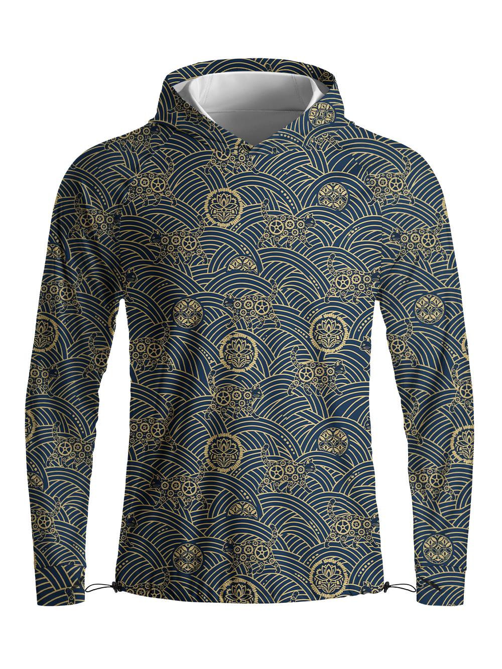 Orionride Textured Cat Long Sleeve Cycling Hoodie Shirt