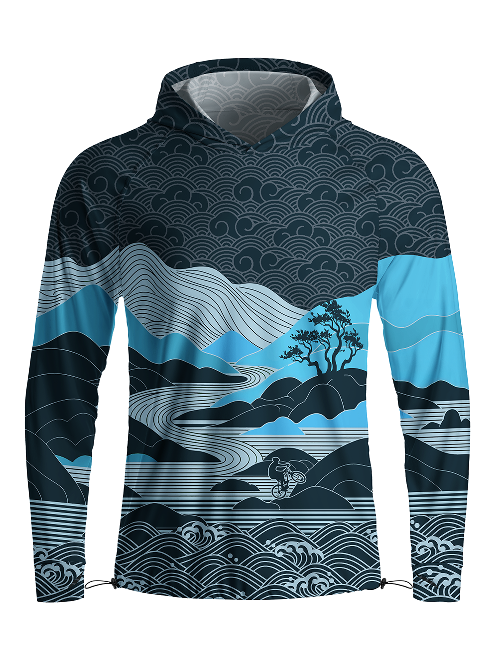 Orionride Wave Mountain Ride Long Sleeve Cycling Hoodie Shirt