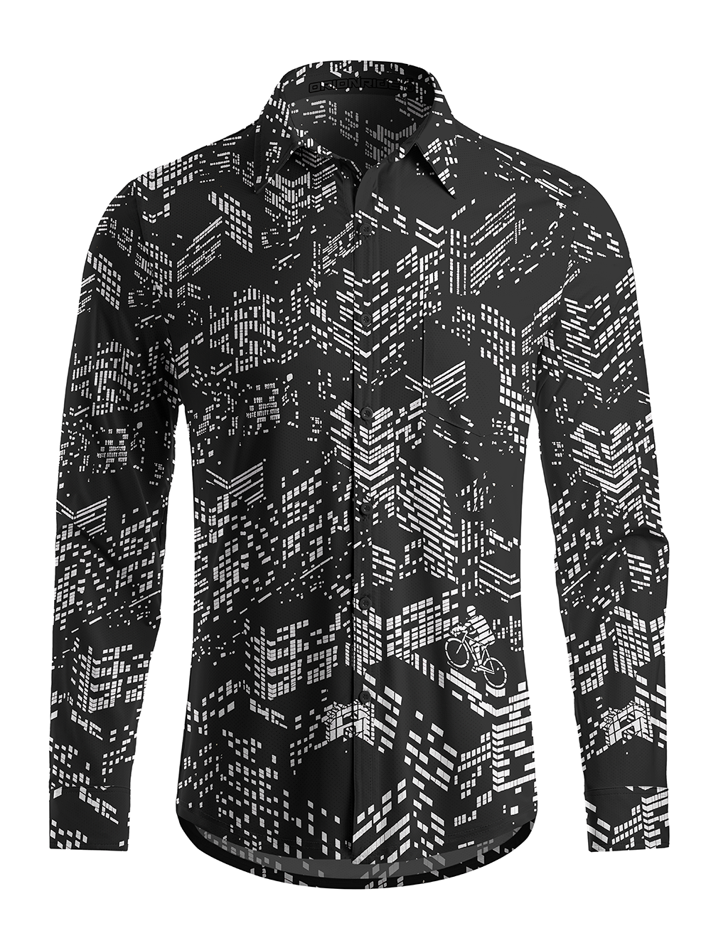 Orionride City Maze Men's Stretchy Breathable Long Sleeve Gravel Shirt