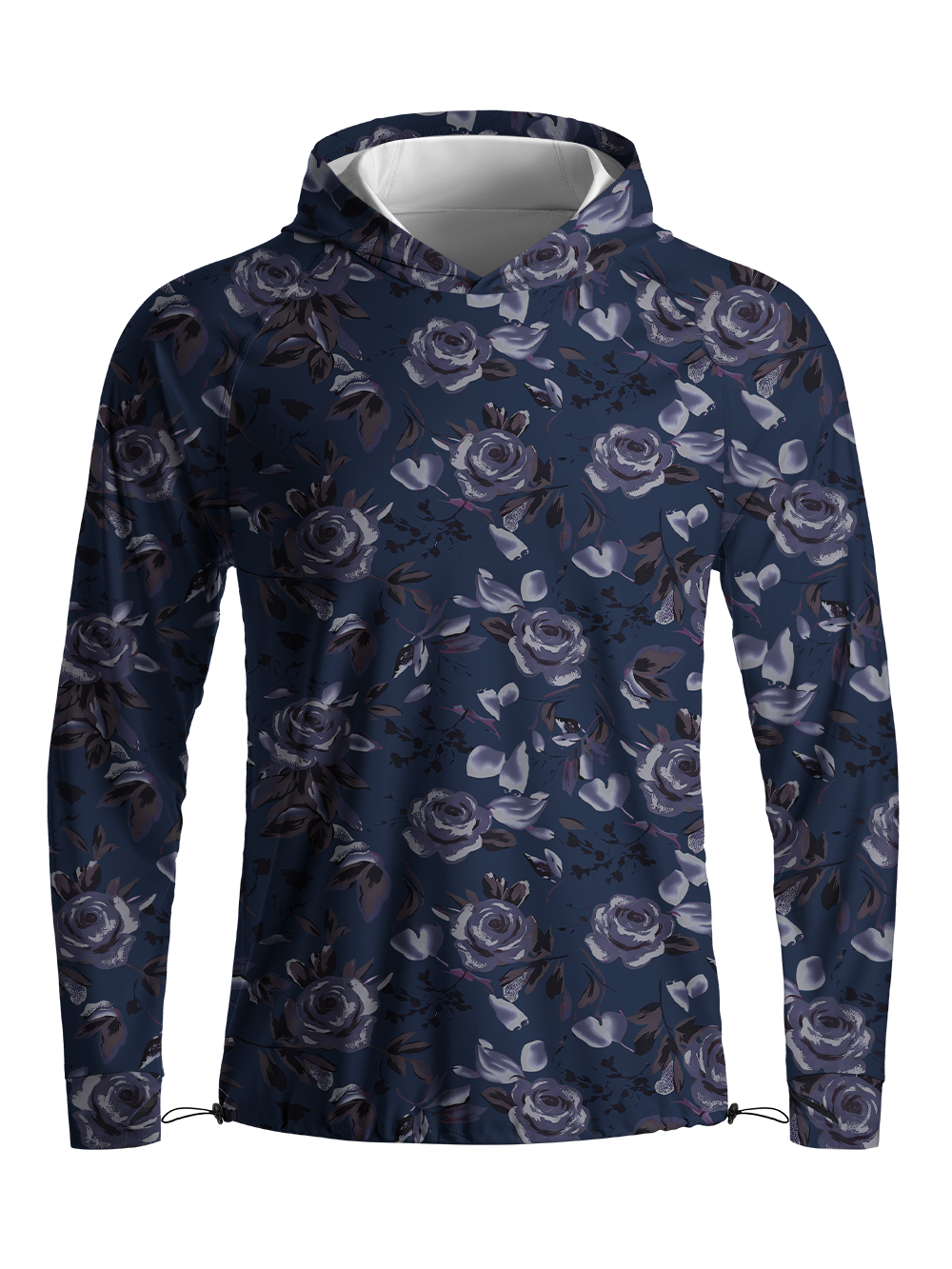 Orionride Midnight Roses Long Sleeve Cycling Hoodie Shirt