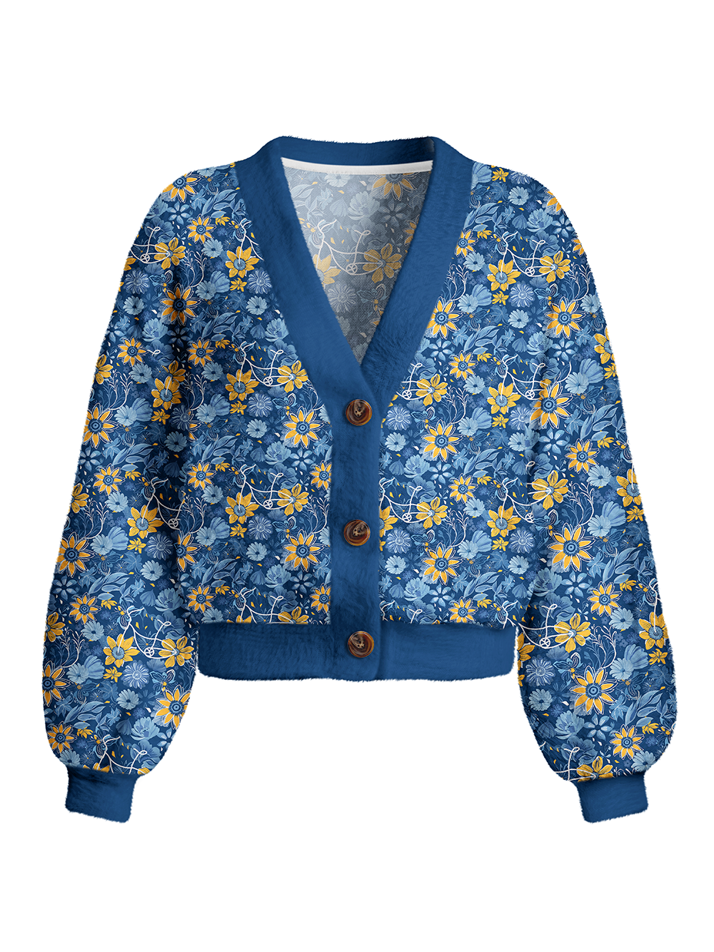 Orionride Flower Paradise Women's Fuzzy Knit Cardigan