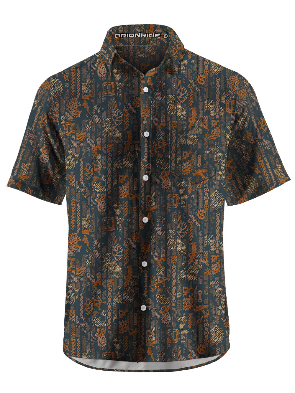 Orionride Night Gear Pattern Zipper Pockets Ultra Lightweight Short Sleeves Gravel Shirt