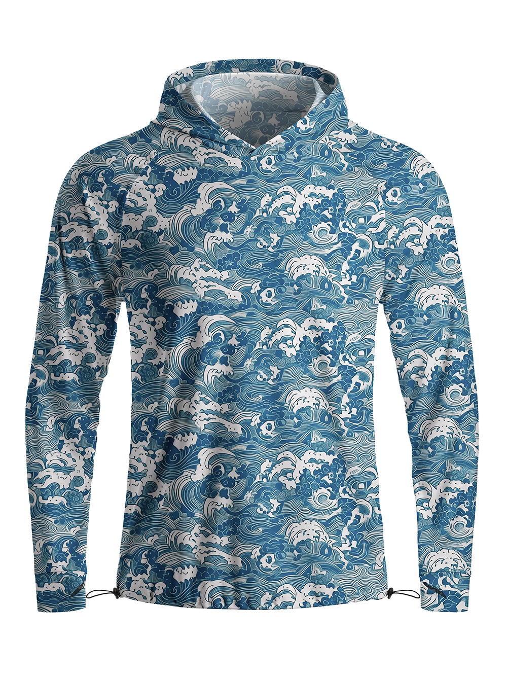 Orionride Sea Waves Long Sleeve Cycling Hoodie Shirt