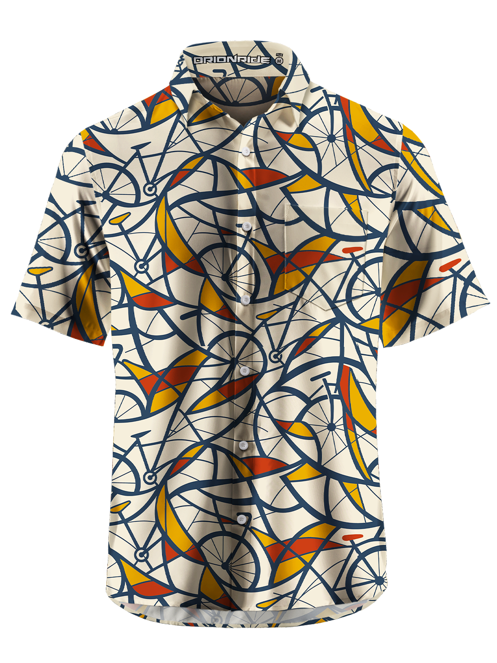 Orionride Bike Geometry Zipper Pockets Ultra Lightweight Short Sleeves Gravel Shirt