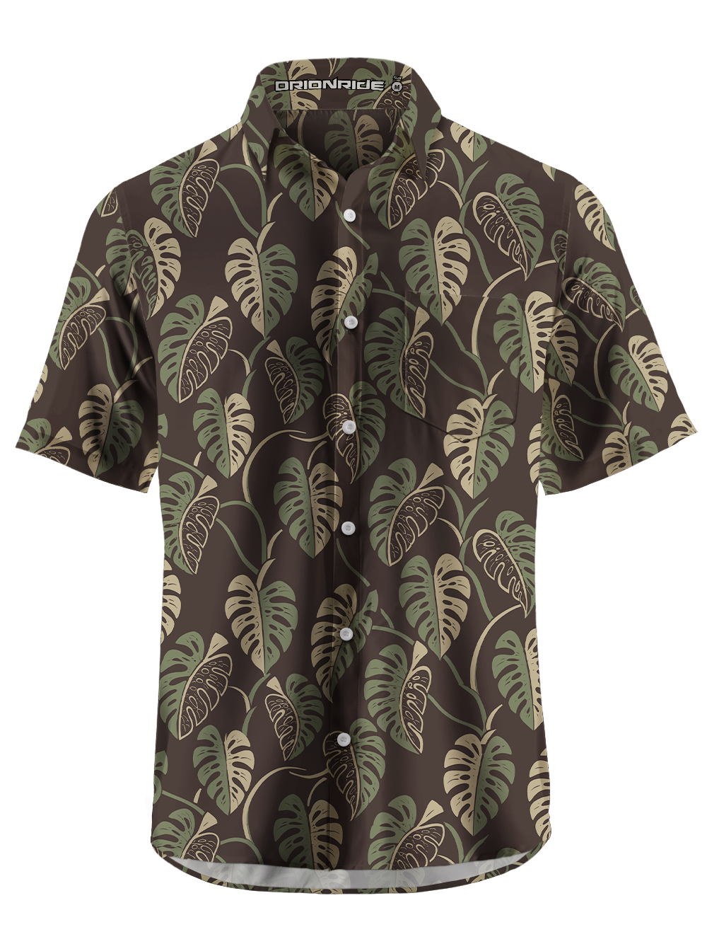 Orionride Blue Leaf Shadow Zipper Pockets Ultra Lightweight Short Sleeves Gravel Shirt