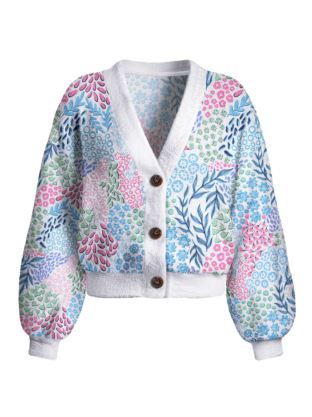 Orionride Petal-shaped Gears Women's Fuzzy Knit Cardigan