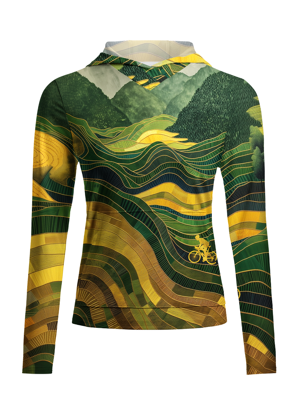 Orionride Field Scenery Women's Long Sleeve Cycling Hoodie Shirt