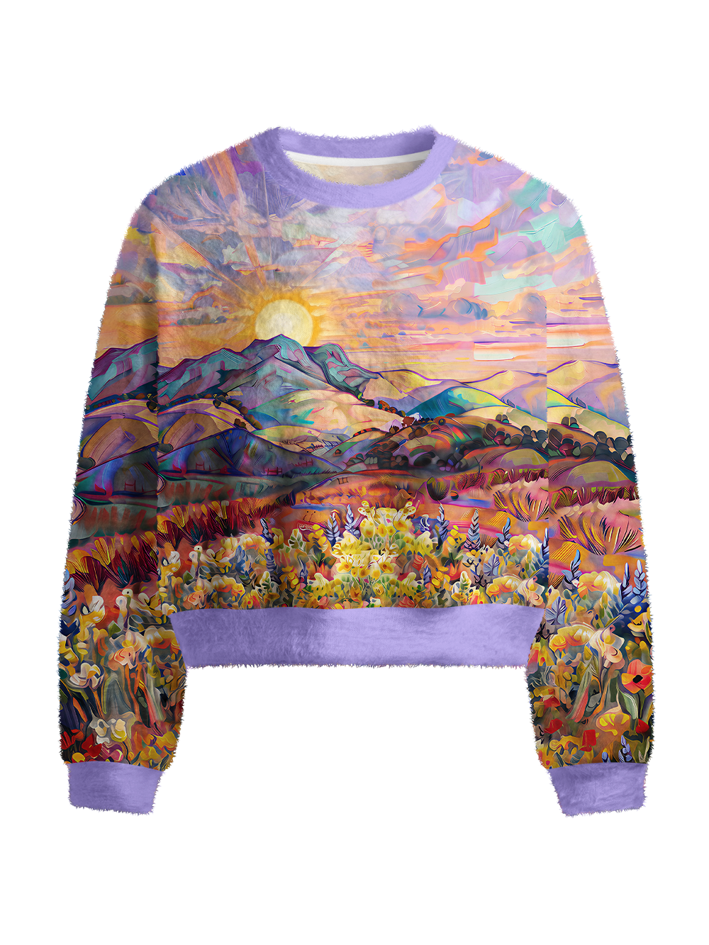 Orionride Sunset Pulse Women's Fuzzy Knit Sweater