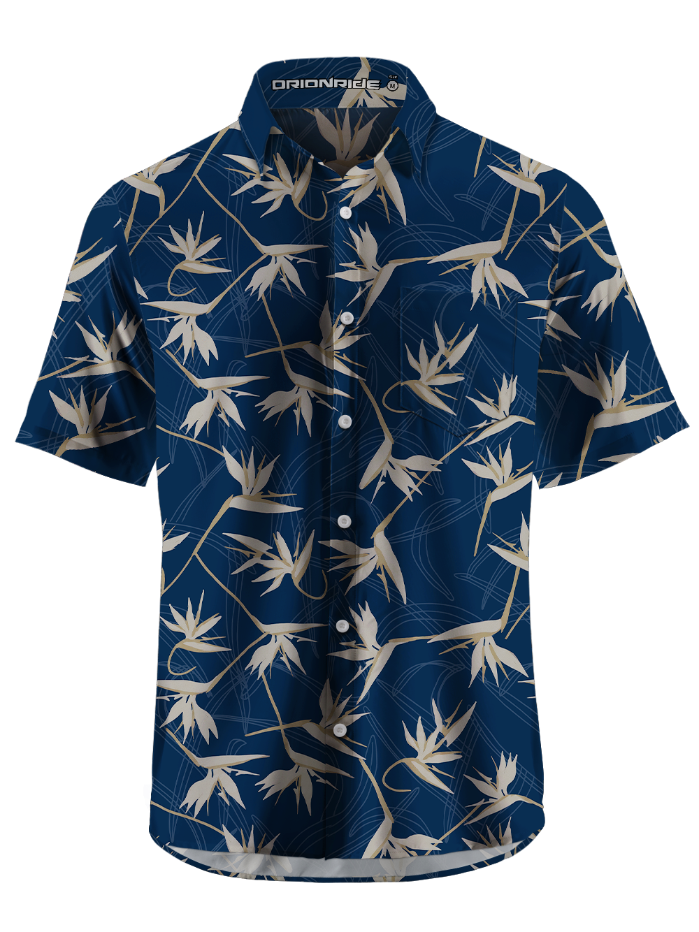 Orionride Birds of Paradise Zipper Pockets Ultra Lightweight Short Sleeves Gravel Shirt