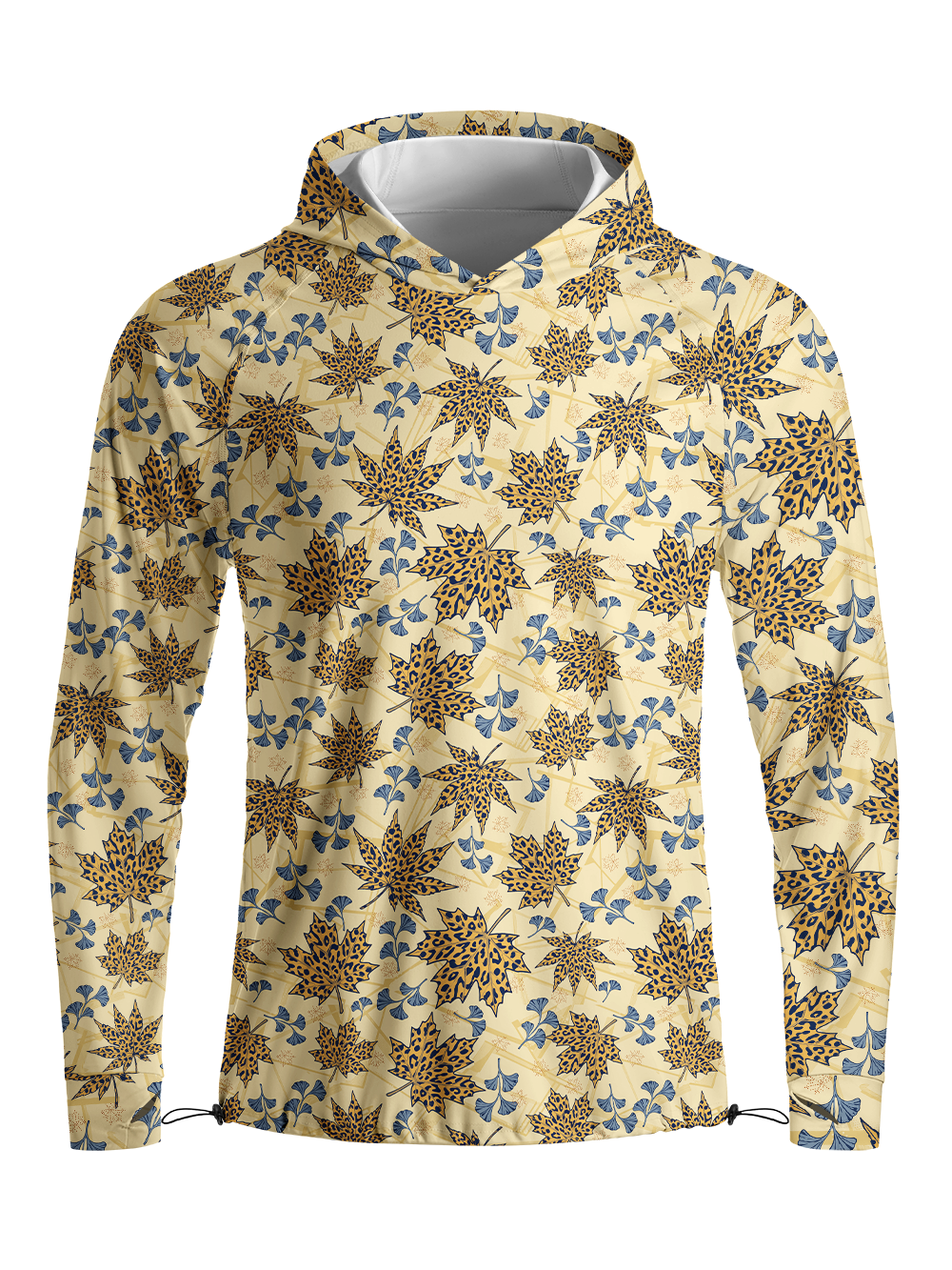 Orionride Leaf Pattern Long Sleeve Cycling Hoodie Shirt
