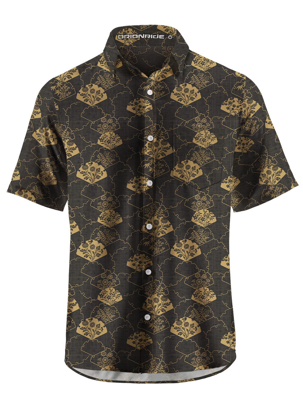 Orionride Flowers In Fan Zipper Pockets Ultra Lightweight Short Sleeves Gravel Shirt