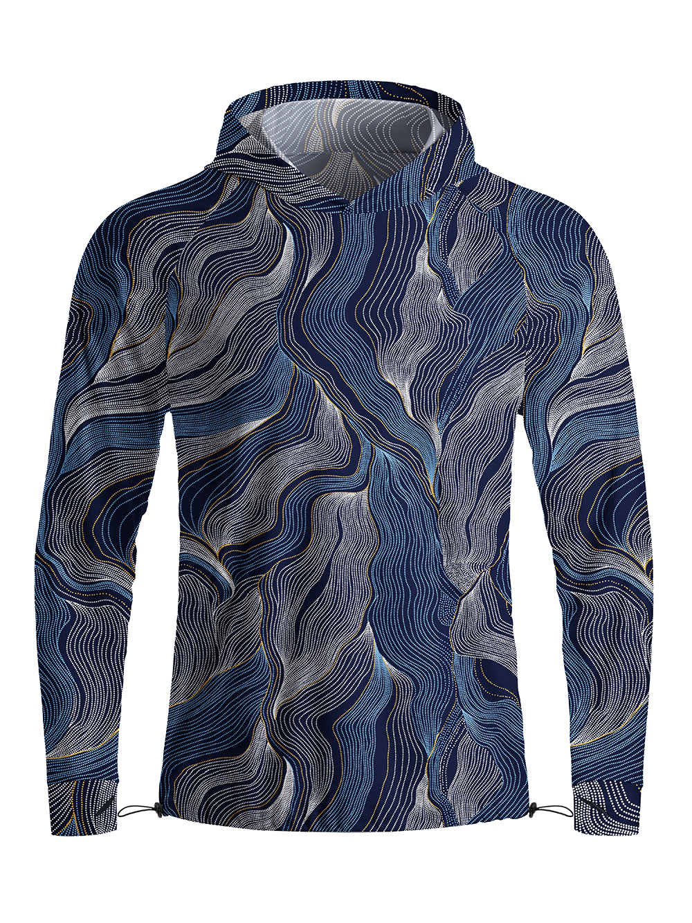 Orionride Fine Contour Lines Long Sleeve Cycling Hoodie Shirt
