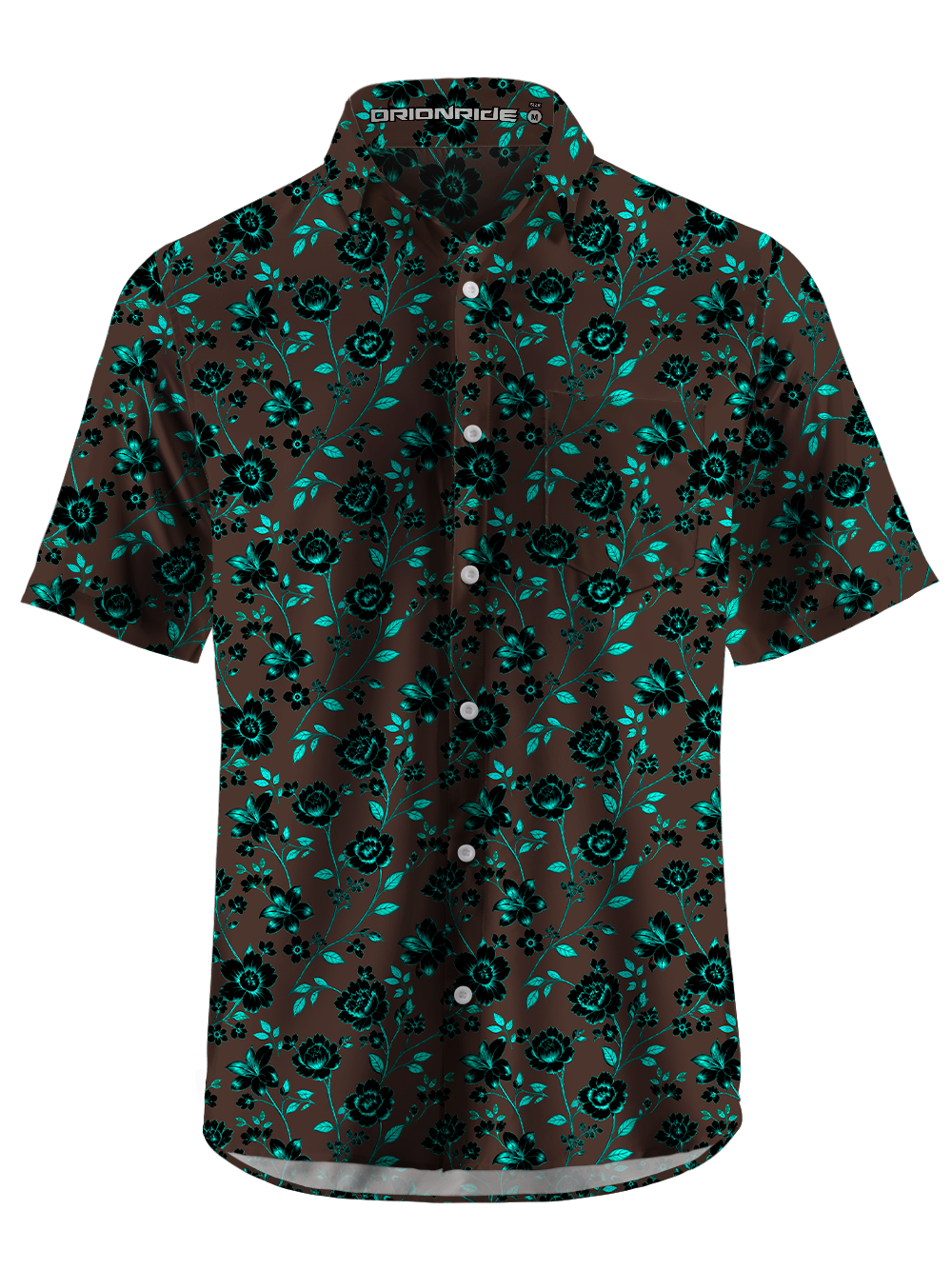 Orionride Fluorescent Flowers Zipper Pockets Ultra Lightweight Short Sleeves Gravel Shirt