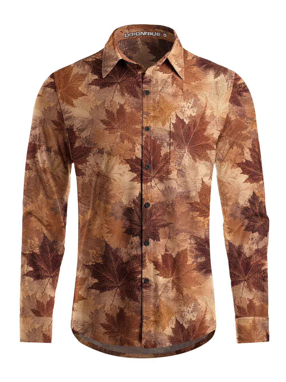 Orionride Warm Autumn Maple Men's Stretchy Breathable Long Sleeve Gravel Shirt