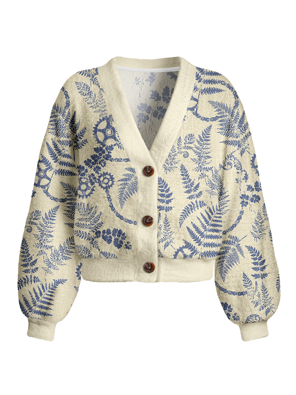 Orionride Fern Gears Women's Fuzzy Knit Cardigan