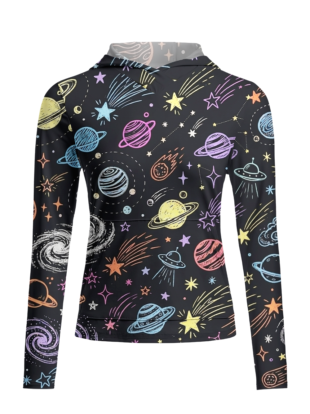 Orionride Hand-painted Planet Women's Long Sleeve Cycling Hoodie Shirt