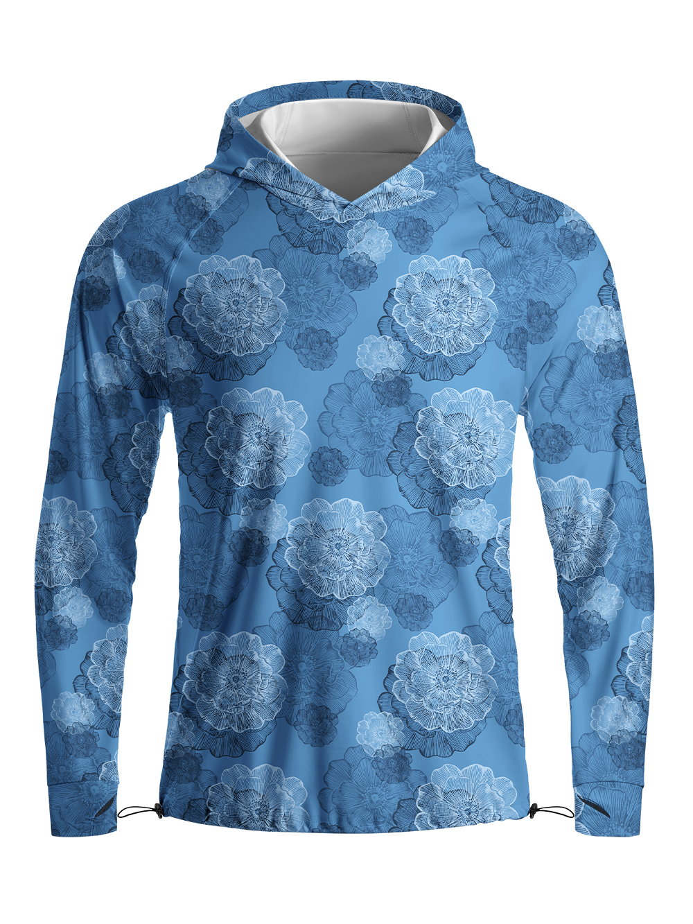 Orionride Monochrome Petal Long Sleeve Cycling Hoodie Shirt