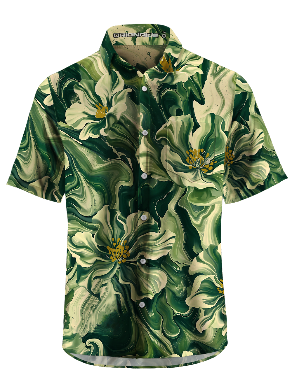 Orionride Fluid Blossoms Zipper Pockets Ultra Lightweight Short Sleeves Gravel Shirt