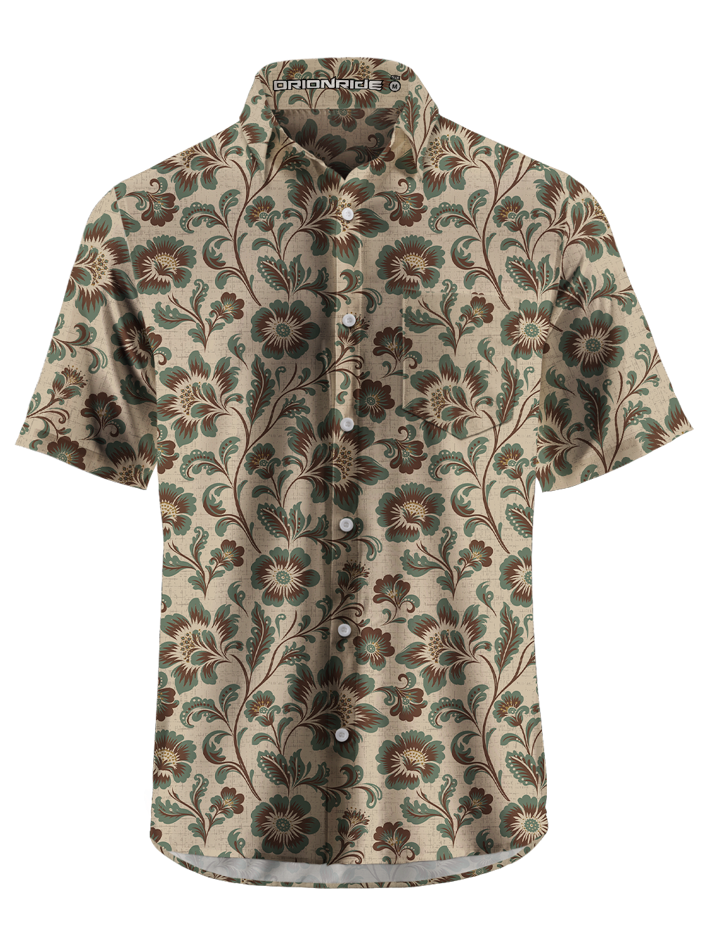 Orionride Vintage Florals Zipper Pockets Ultra Lightweight Short Sleeves Gravel Shirt