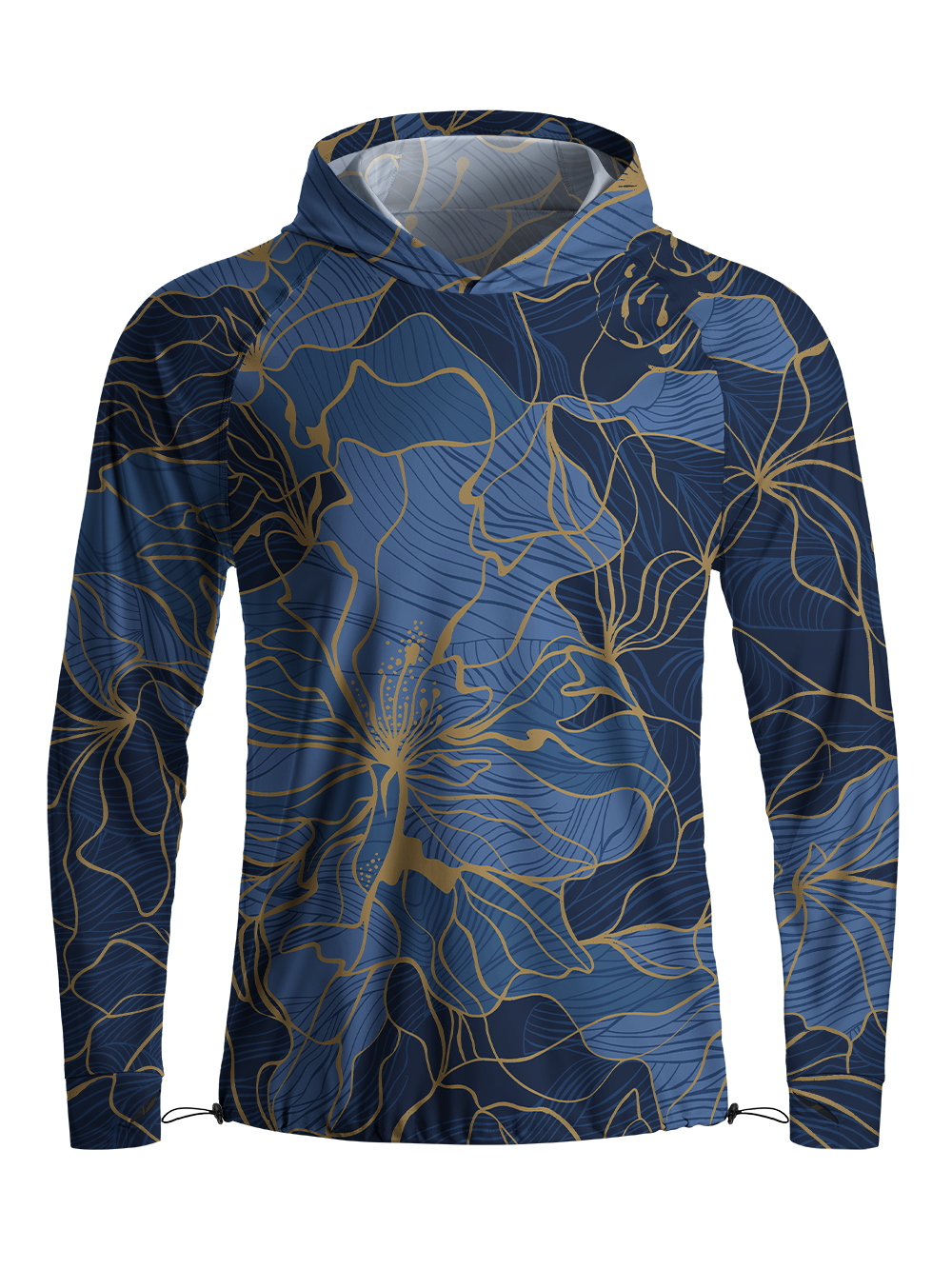 Orionride Golden Floral Long Sleeve Cycling Hoodie Shirt