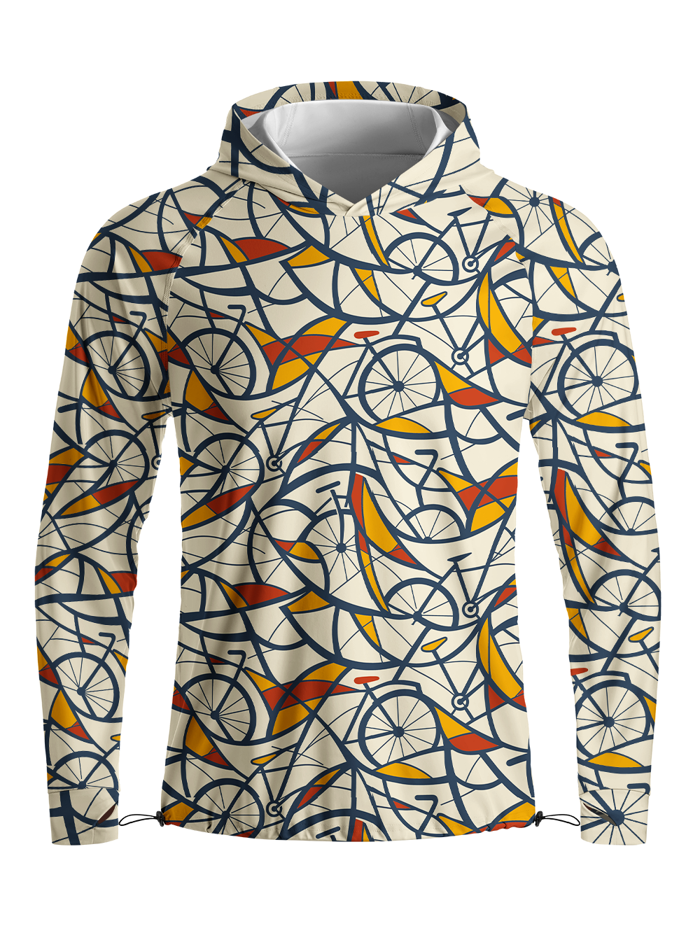 Orionride Bike Geometry Long Sleeve Cycling Hoodie Shirt