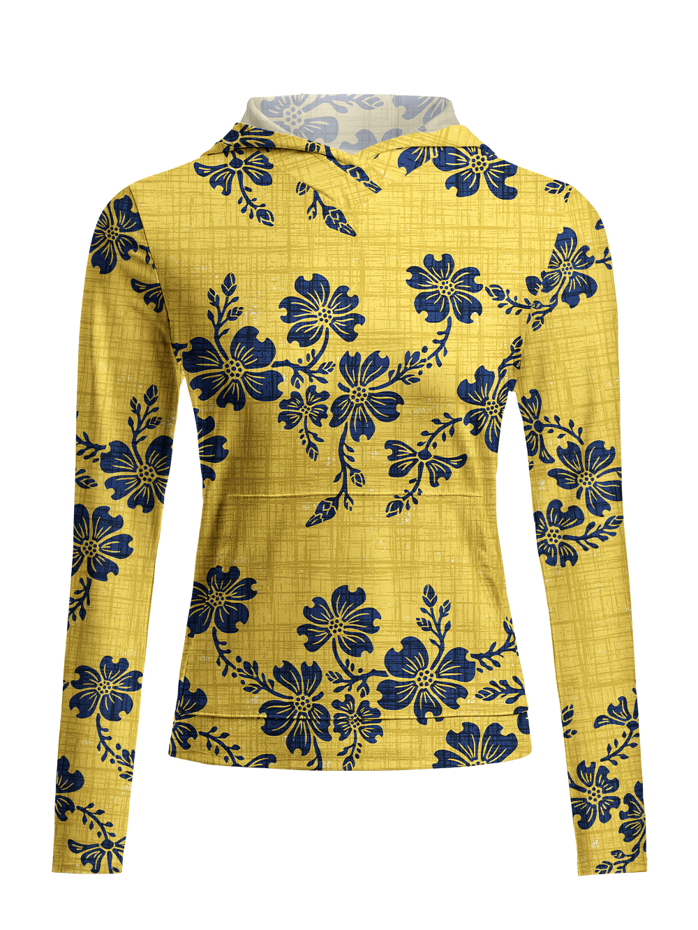 Orionride Yellow Vines Women's Long Sleeve Cycling Hoodie Shirt