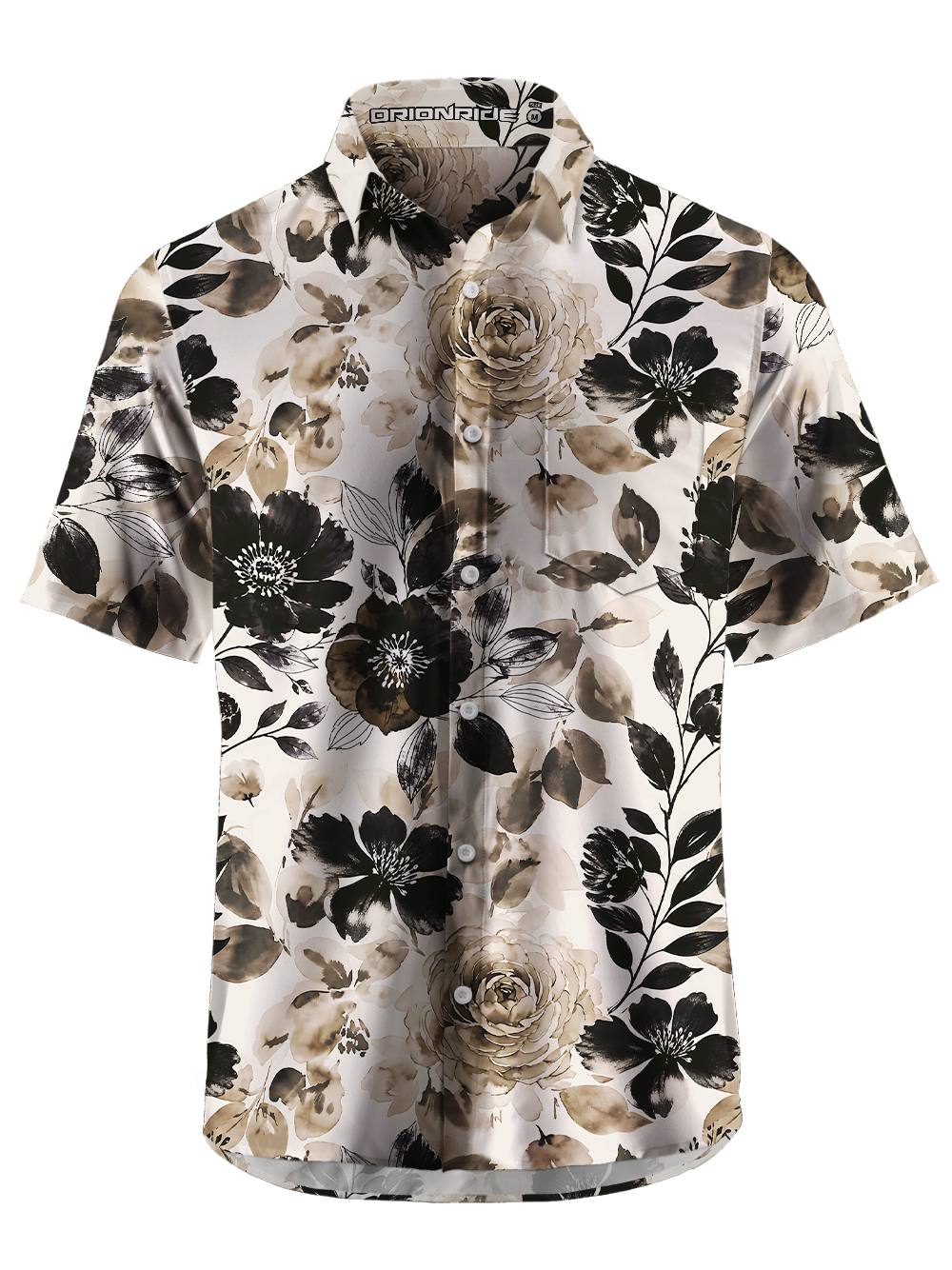 Orionride Ink Garden Zipper Pockets Ultra Lightweight Short Sleeves Gravel Shirt