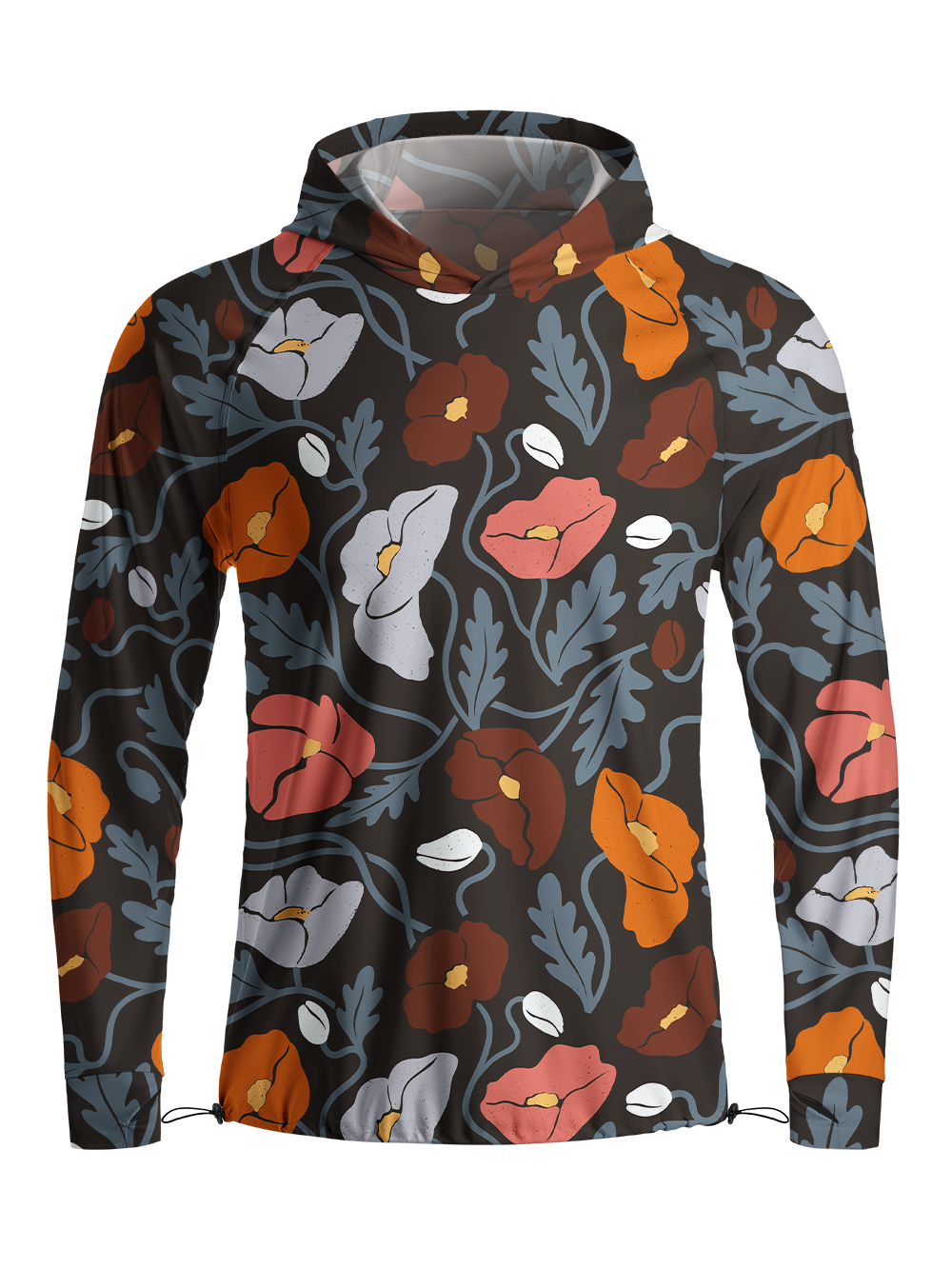 Orionride Blue Vine Quiet Long Sleeve Cycling Hoodie Shirt