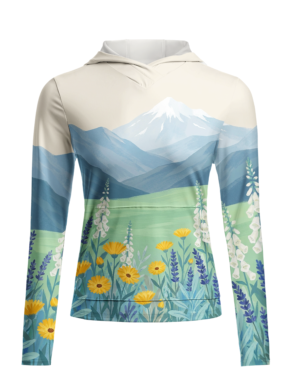 Orionride Alpine Bloom Women's Long Sleeve Cycling Hoodie Shirt
