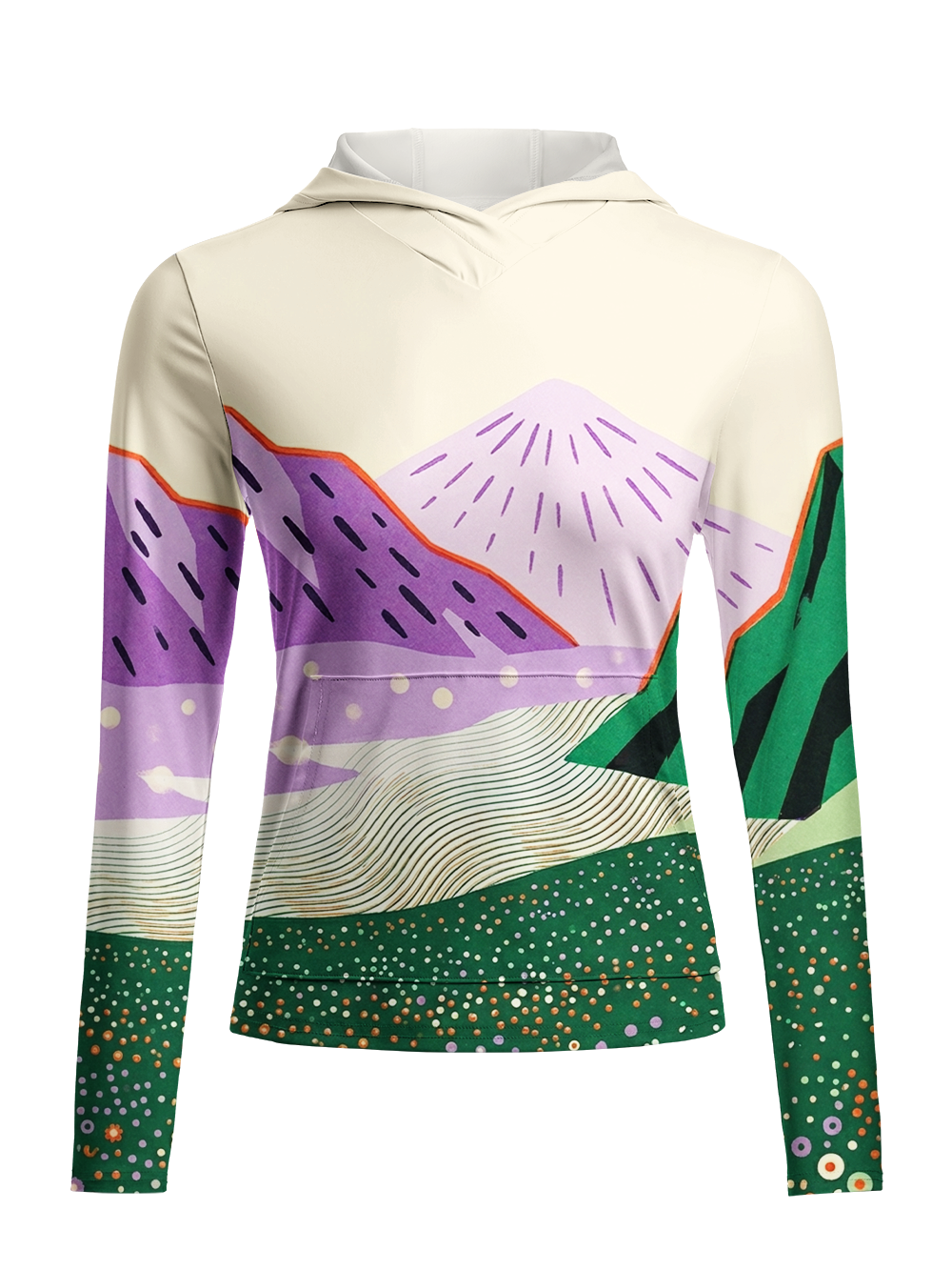 Orionride Velvet Mountain Flora Women's Long Sleeve Cycling Hoodie Shirt